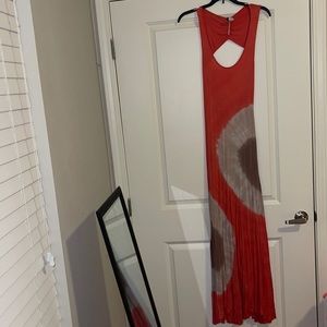 Orange/beige/brown sundress size large